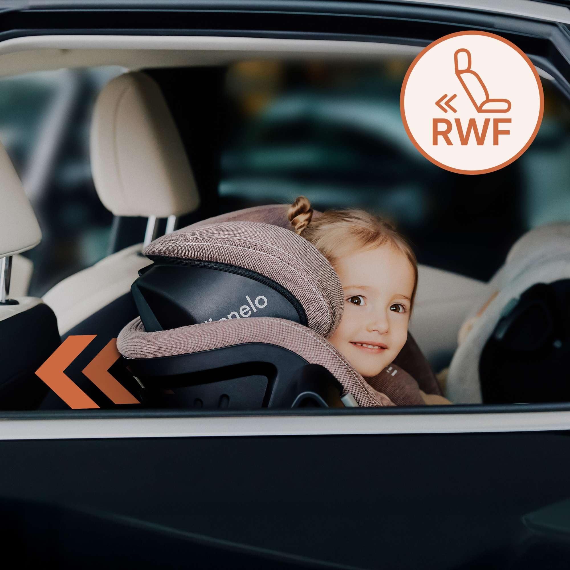 LIONELO HARMONY I-SIZE Drehbarer Kindersitz 360° für Kinder von 40-150 cm | Montage mit ISOFIX + Stabilisierungsbein, Kopfstützen- und Rückenverstellung, Dri-Seat Reduktionseinlage