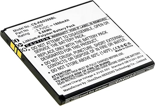 Tingen 1800mAh Battery Replacement for Pax D200 D200T IS275 IS057 3.7V