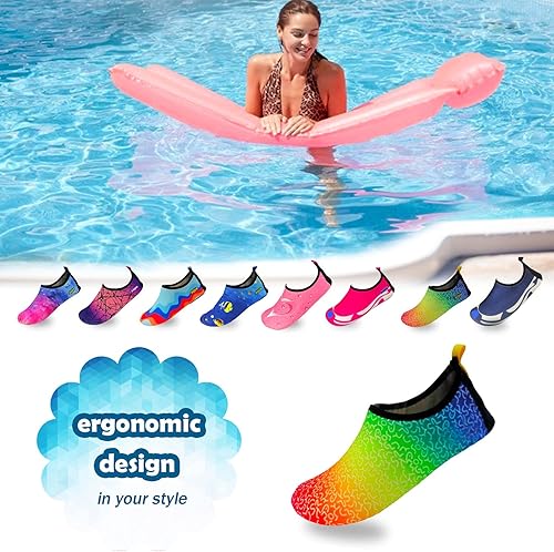 Miniatura 4 de Calcetines acuáticos flexibles para mujer, zapatos de natación, zapatos de verano al aire libre para deportes acuáticos, piscina, mar, actividades