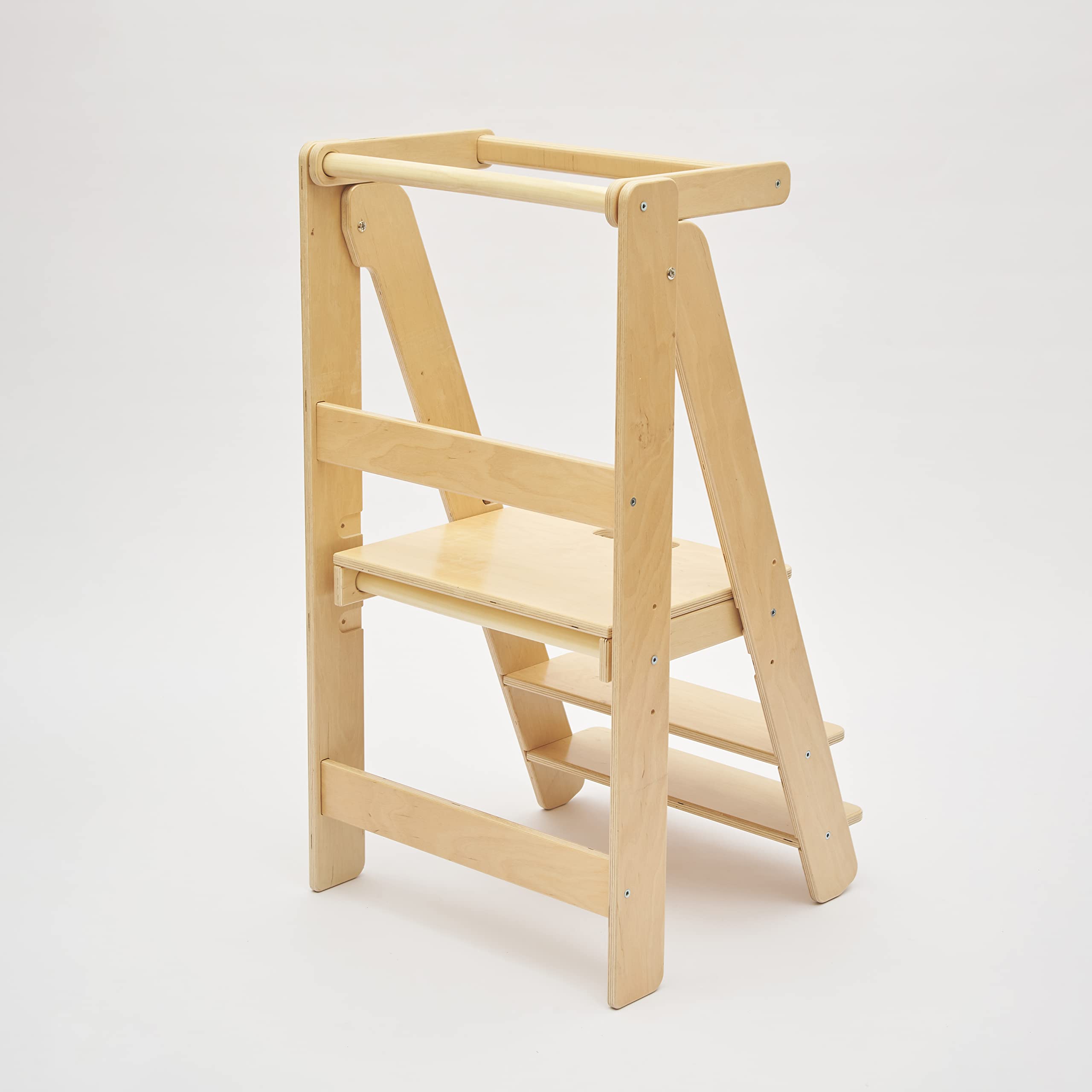 Torre de Aprendizaje Plegable de Madera Montessori con Altura Regulable