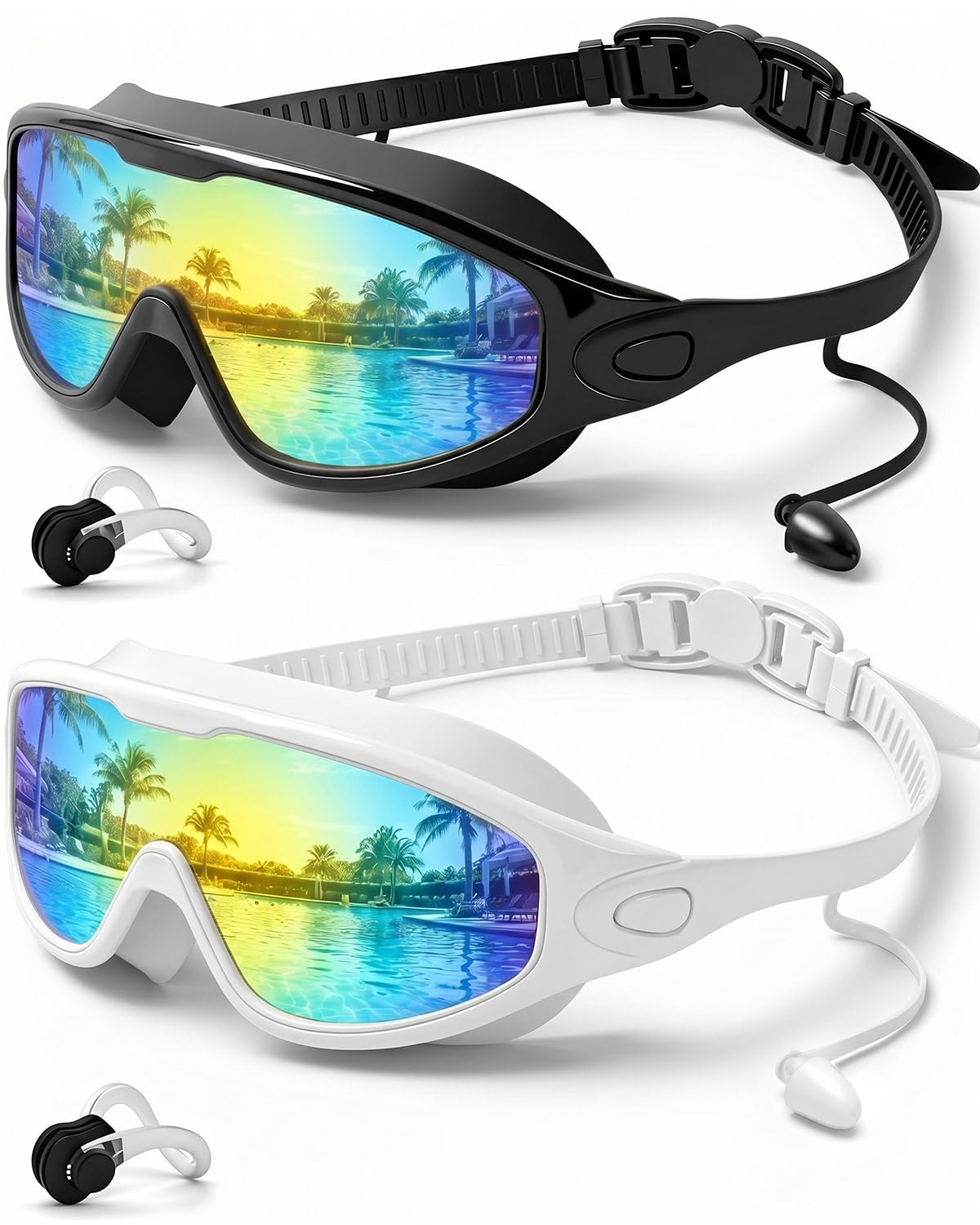 Photo 1 of Rantizon Swim Goggles (2 Pack) - Wide View, Anti-Fog, UV Protection