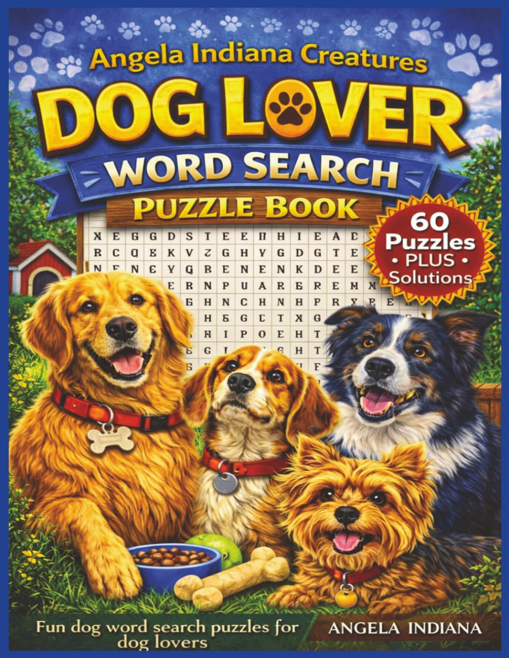 Dog Lover Word Search Puzzle Book: Fun dog word search puzzles for dog lovers (Angela Indiana Creatures)