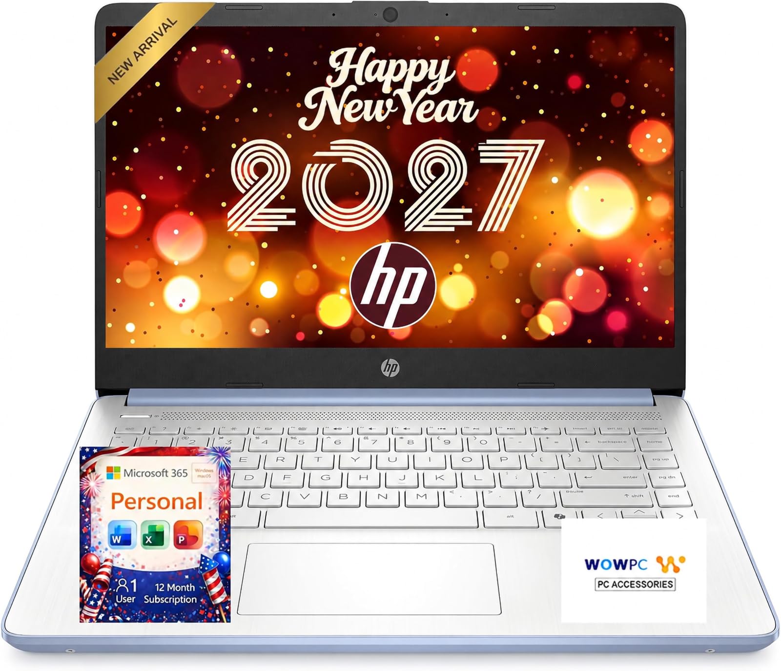 HP New Everyday Laptop • Microsoft 365 Included • Intel N150 CPU • 128GB SSD + 1TB Cloud Storage • Stunning Color • Long Battery Life • Copilot AI • Windows 11