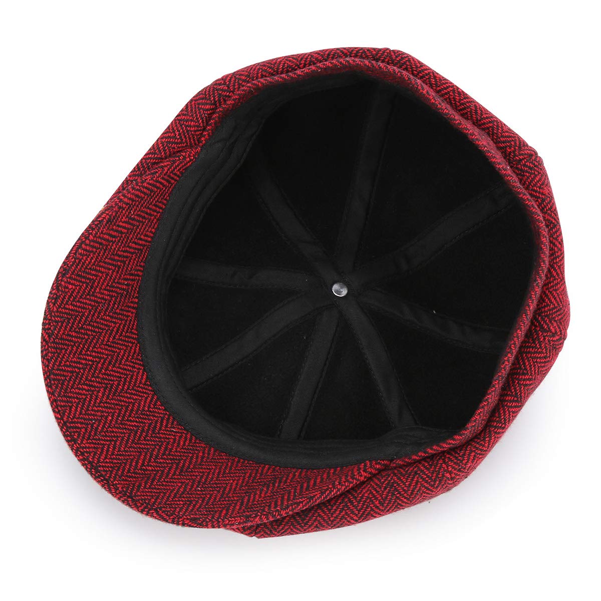 Coppola Newsboy cap Baker Boy - 8 Pannelli Peaky Herringbone Tweed Gatsby Hat Ivy Cappellino Irlandese per Uomo e Donna, Vino Rosso, 58-59