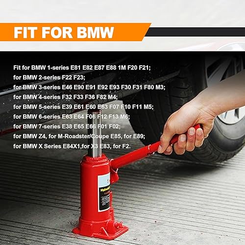 Miniatura 6 de 2 unids Car Lift JackJack Stand Adapter Pinch Weld Jack Pad para BMW y 1 3 4 5 Series Ranurado Goma Jack Pad Frame Rail Protector Square Poliuretano