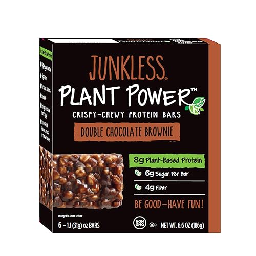PLANT POWER Barra de proteínas a base de plantas (doble brownie de chocolate, 6 unidades (caja de 8))