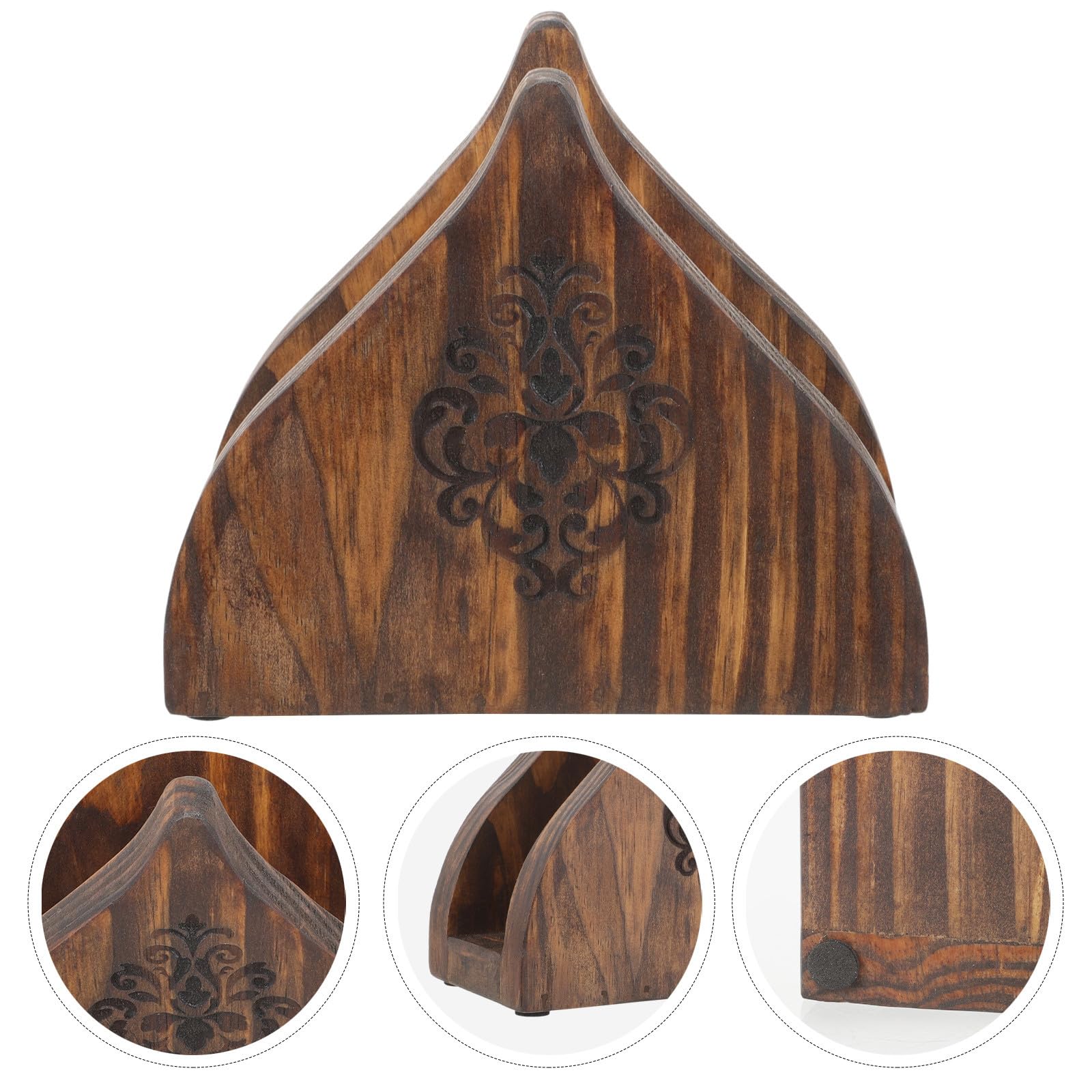 Servilletero Rústico de Madera Rebabas Base Estable Estilo Farmhouse para Mesa de Comedor Adecuado para Bar y Decoración de Hogar