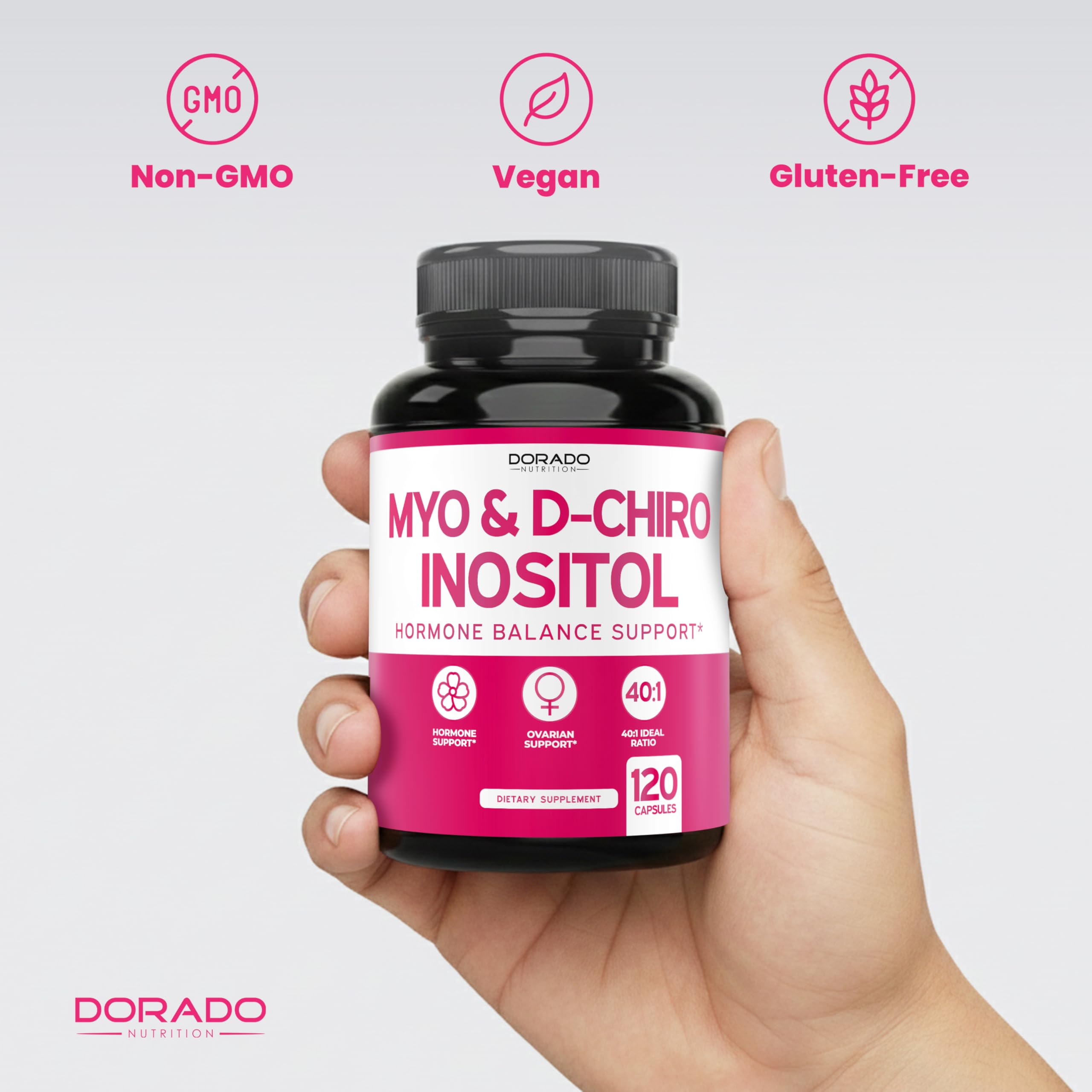 Myo-Inositol & D-Chiro Inositol Supplement For Women (120 Capsules, 2050mg Per Serving Ideal 40:1 Ratio Myo Inositol) Hormone Balance for Women - Third Party Tested, Vegan Safe & USA Made - 120 Count — Amazon image 7