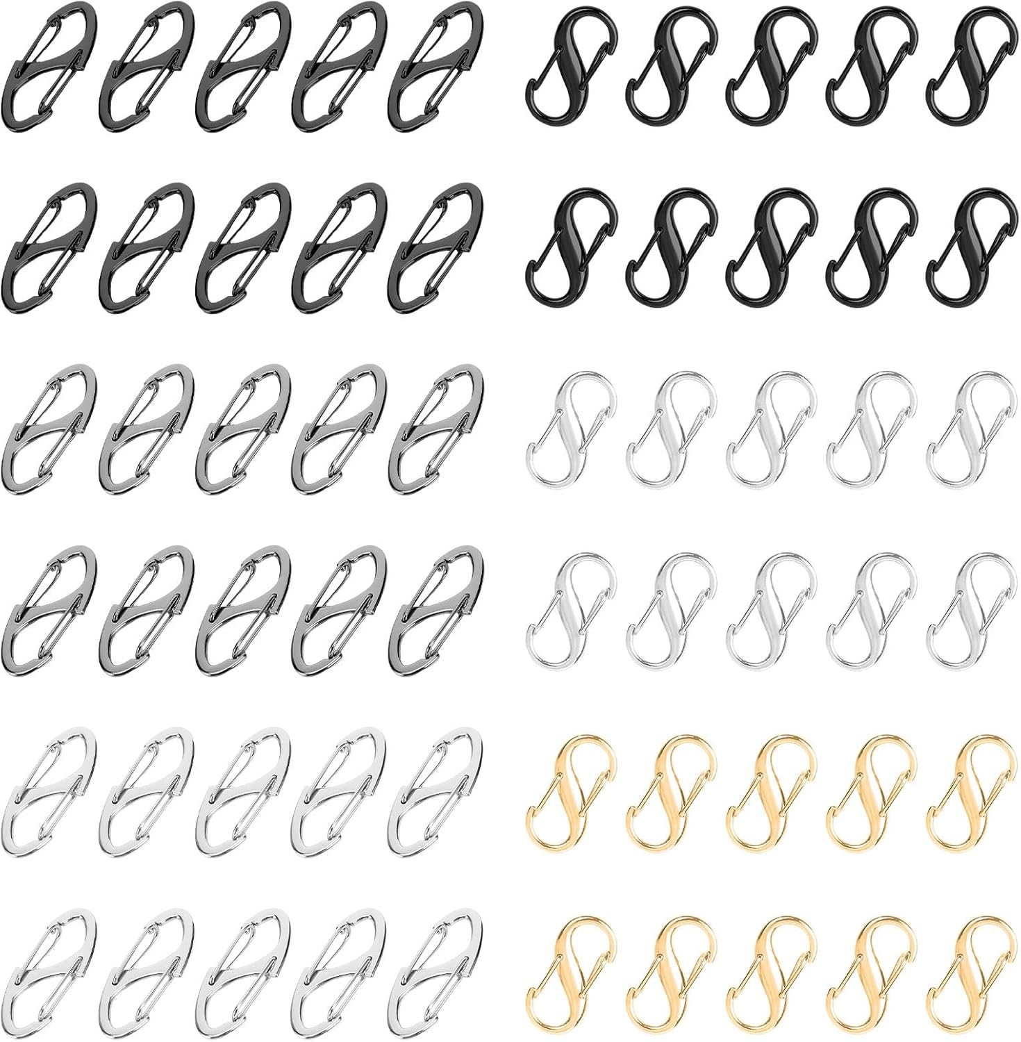 Amazon.com: 60 Pcs Anti Theft Zipper Clips,Mini S Double Opening Small ...
