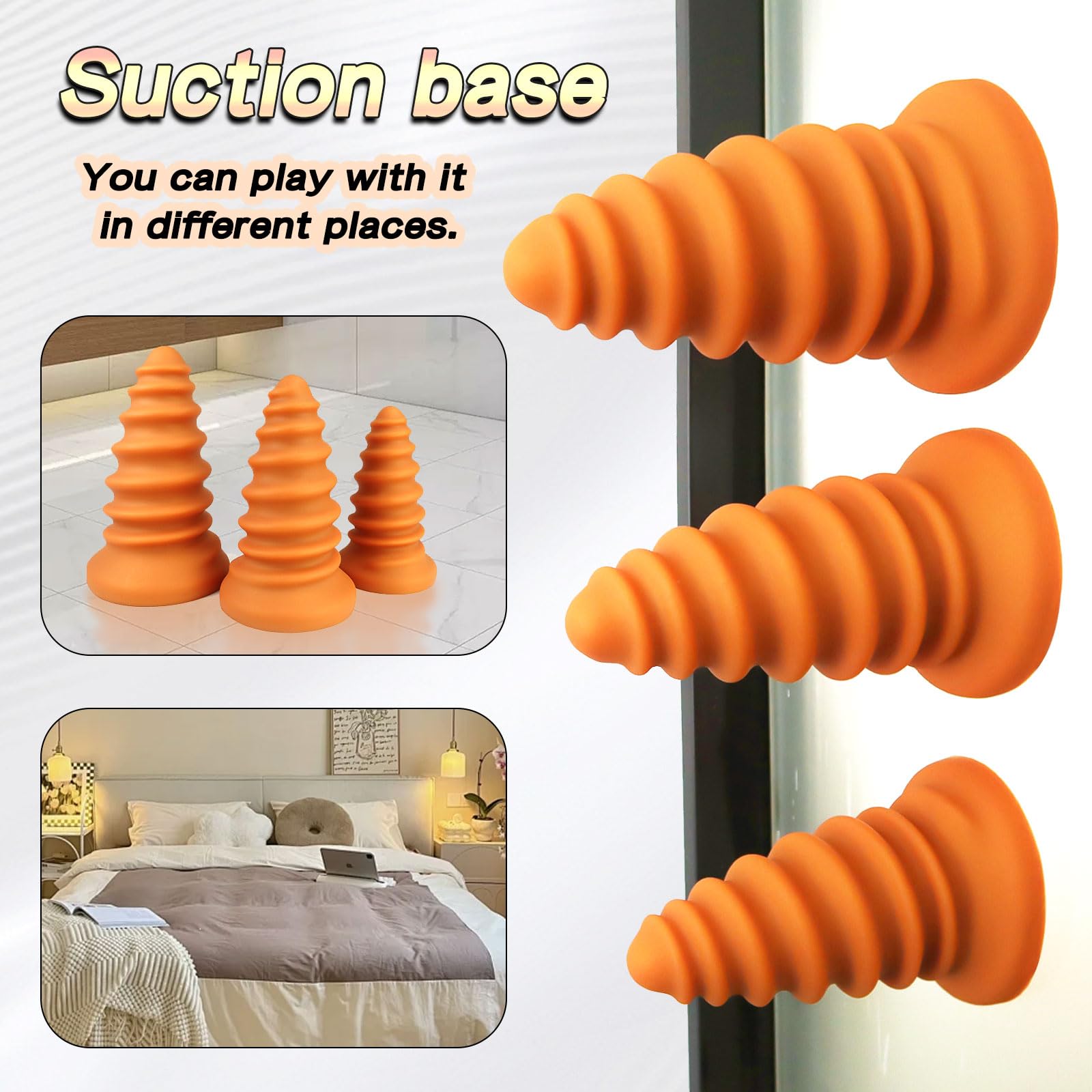 TaRiss's Silicone Anal Plug with Suction Base for Hands-Free Play Thick Butt Plug Dildo for Anal Training Prostate G-spot Stimulation Screw Shape Fantasy Adult Sex Toy for Advanced Players  8.66’’