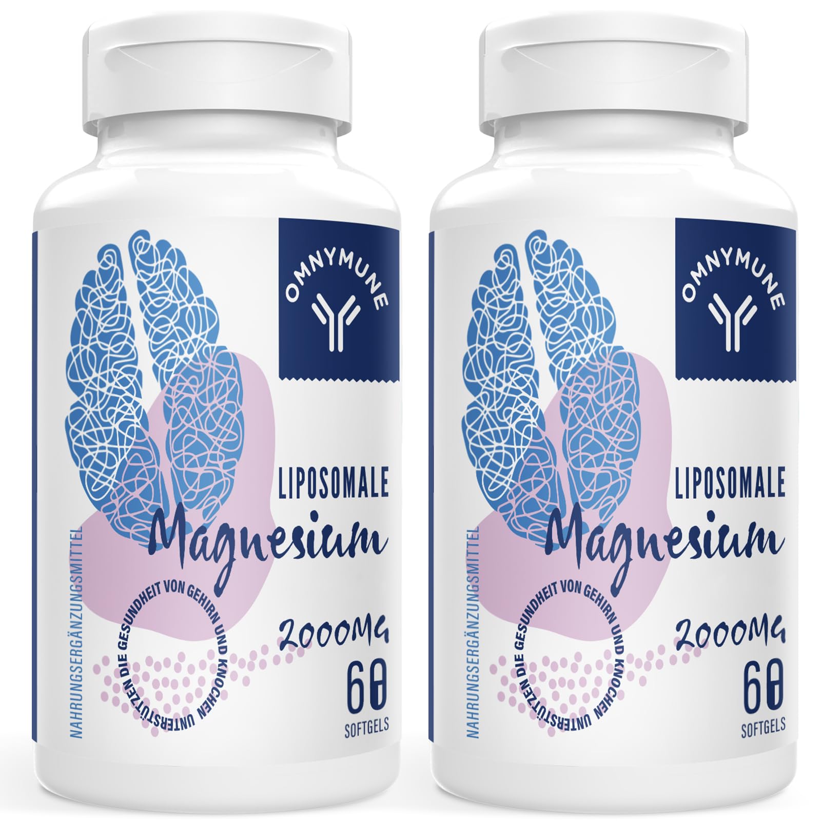 Liposomale Magnesium 2000mg Hohe Stärke - Magnesium-Ergänzung mit Vitamin D3 & K2 Nicht-GMO Gluten frei