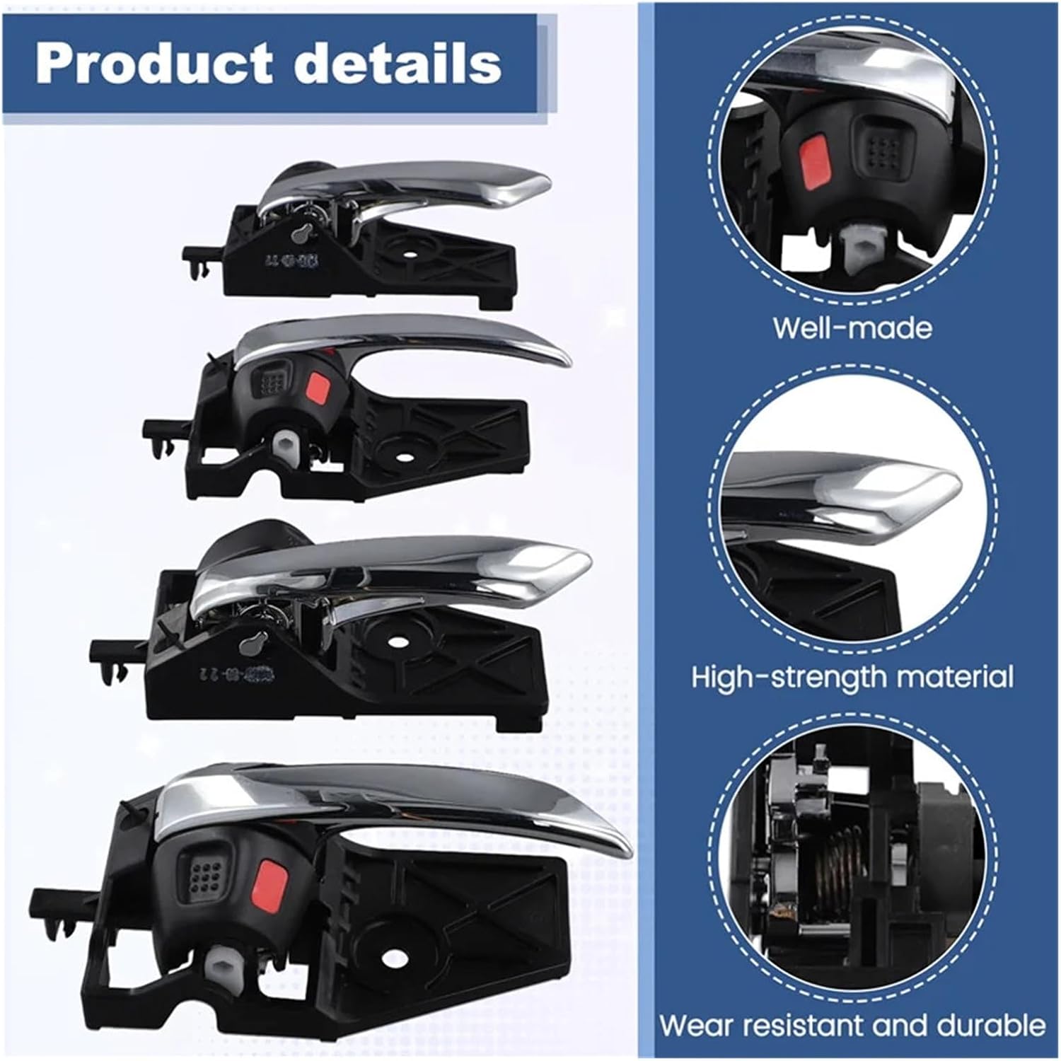 4Pcs Compatible For Suzuki Vitara SX4 S-Cross Car Interior Door Handle 83130-61M10 83110-61M10