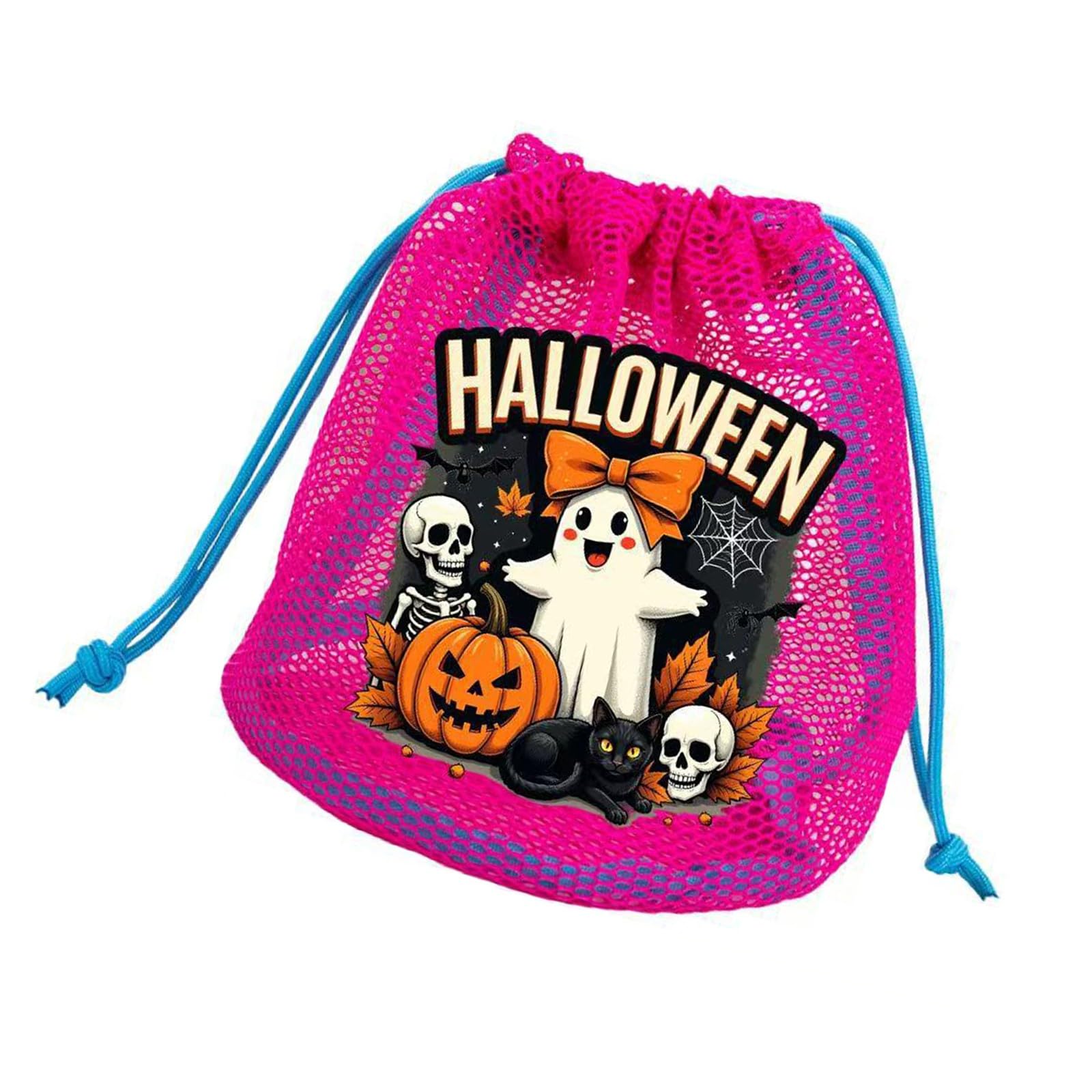 carotoe Halloween Themed Kids Candy Collection Bag Sturdy Water Resistant Polyester Storage Pouches for Parties Tear Resistant Halloween Treats Bag