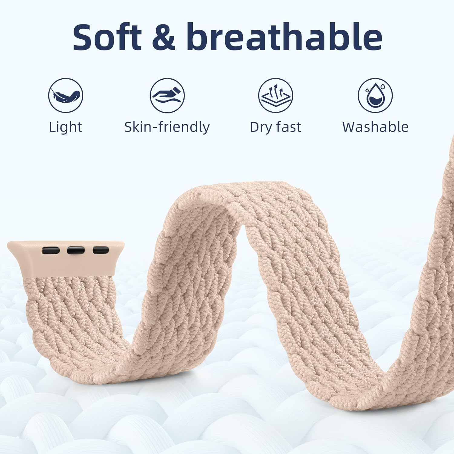 6 Pack Braided Stretchy Solo Loop Compatible with Apple Watch Bands 40mm 38mm 44mm 45mm 41mm 42mm 46mm 49mm for Women Men, Adjustable Nylo Sport Bands for iWatch Series 10 9 Ultra 8 7 6 5 4 SE