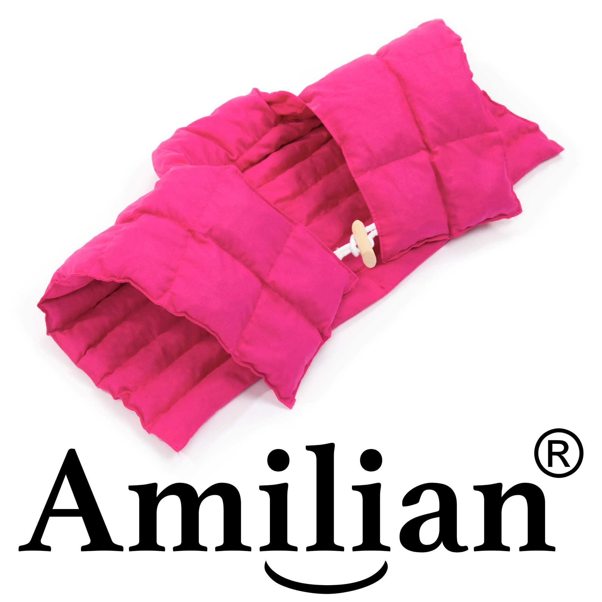 Amilian Coussin de nuque avec partie dorsale et col montant pour la nuque, le dos, coussin chauffant en noyaux de cerises,