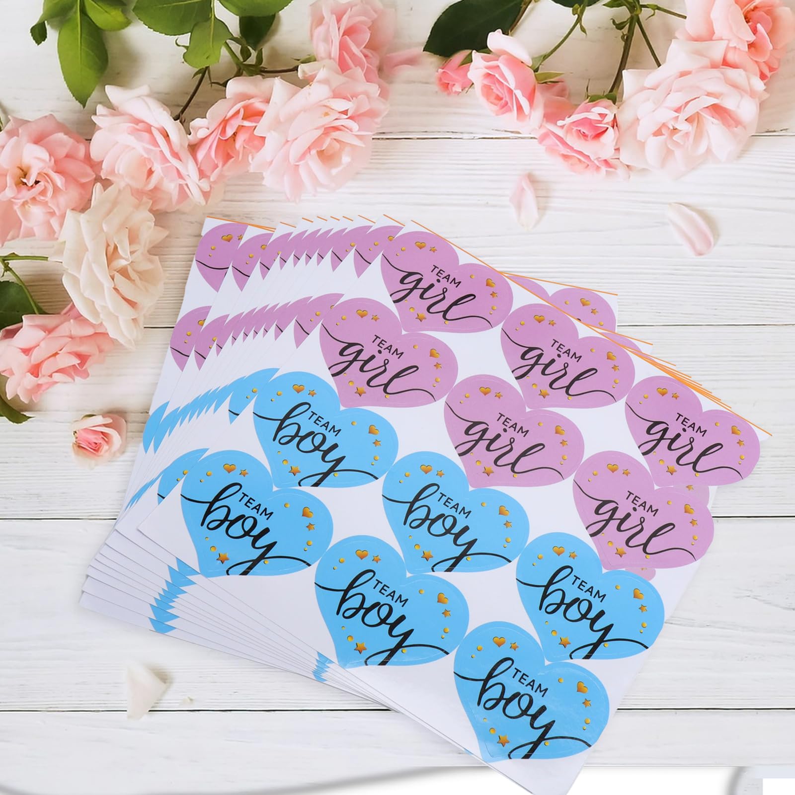 54 Autocollants Révélation Sexe Bleu Et Rose – 2 Styles Ronds Garçon Ou Fille – Déco Fun Pour Baby Shower, Jeux De Vote Et Cadeaux