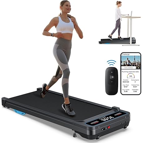 Incline Under Desk Walking Pad: Voice Controlled Smart Standing Treadmill