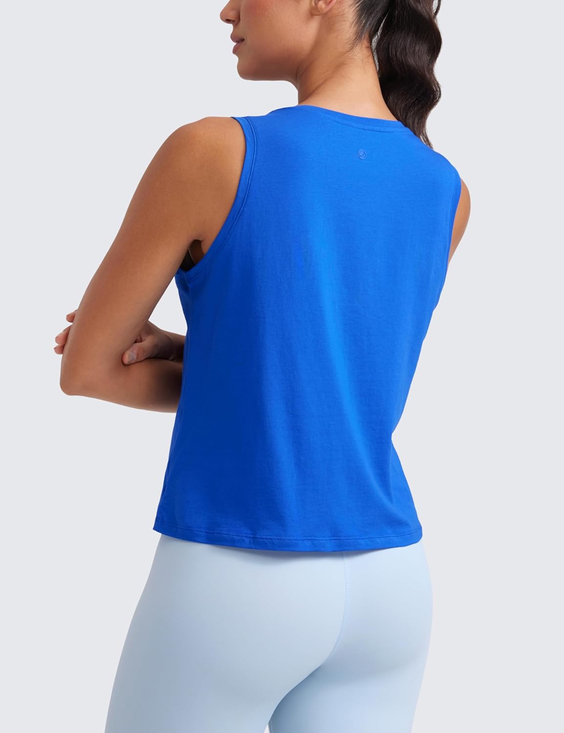 CRZ YOGA Women's Pima Cotton Sleeveless Loose Tank Tops Exercise Gym Yoga Tops Athletic Shirts - Image 2