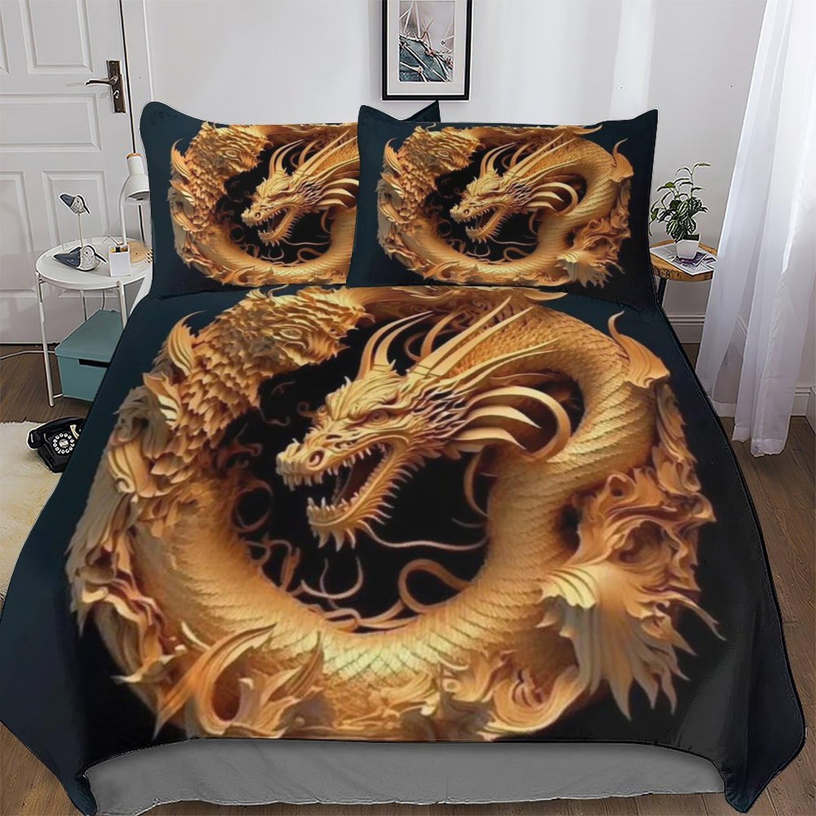 Housse de couette dragon king pour transformer la chambre d'un adolescent passionné