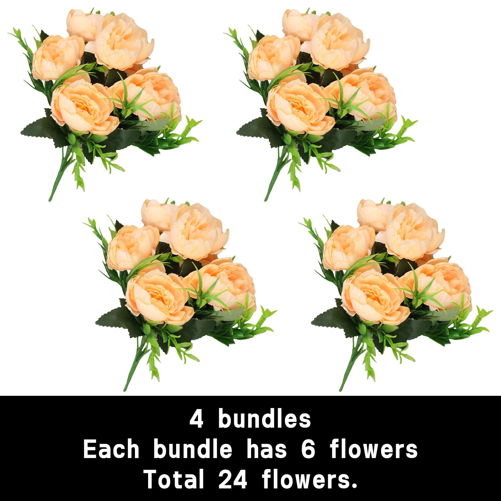 astylishome Decorative Artificial Flowers Peony Bouquet Big Peonies Flower with Stems for Wedding Home Office Hotel Decoration Table Centerpieces DIY Floral Arrangements Yellow 0809 - Image 2