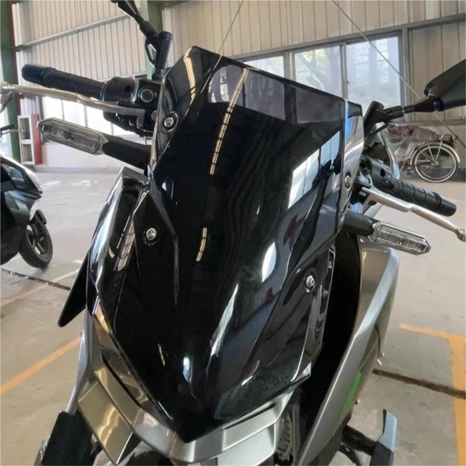 Deflector de Viento Parabrisas Delantero de Motocicleta Compatible con Z 500 SE Z500 2024-2025, deflectores Viento, Accesorios Deflector Cupula Moto(Black)