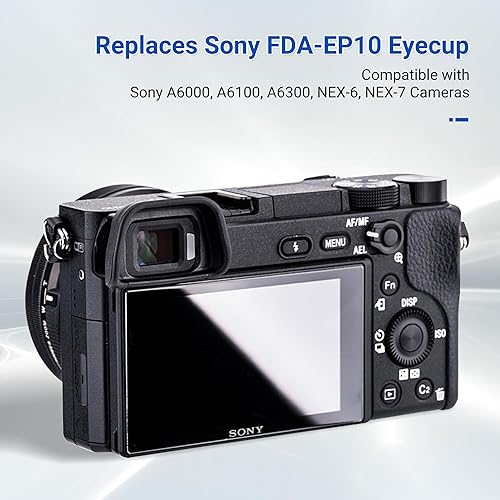 Miniatura 2 de JJC Paquete de 2 protectores oculares suaves para cámaras Sony A6300 A6100 A6000 NEX-6 NEX-7 y visor electrónico FDA-EV2S, sustituye al ocular Sony