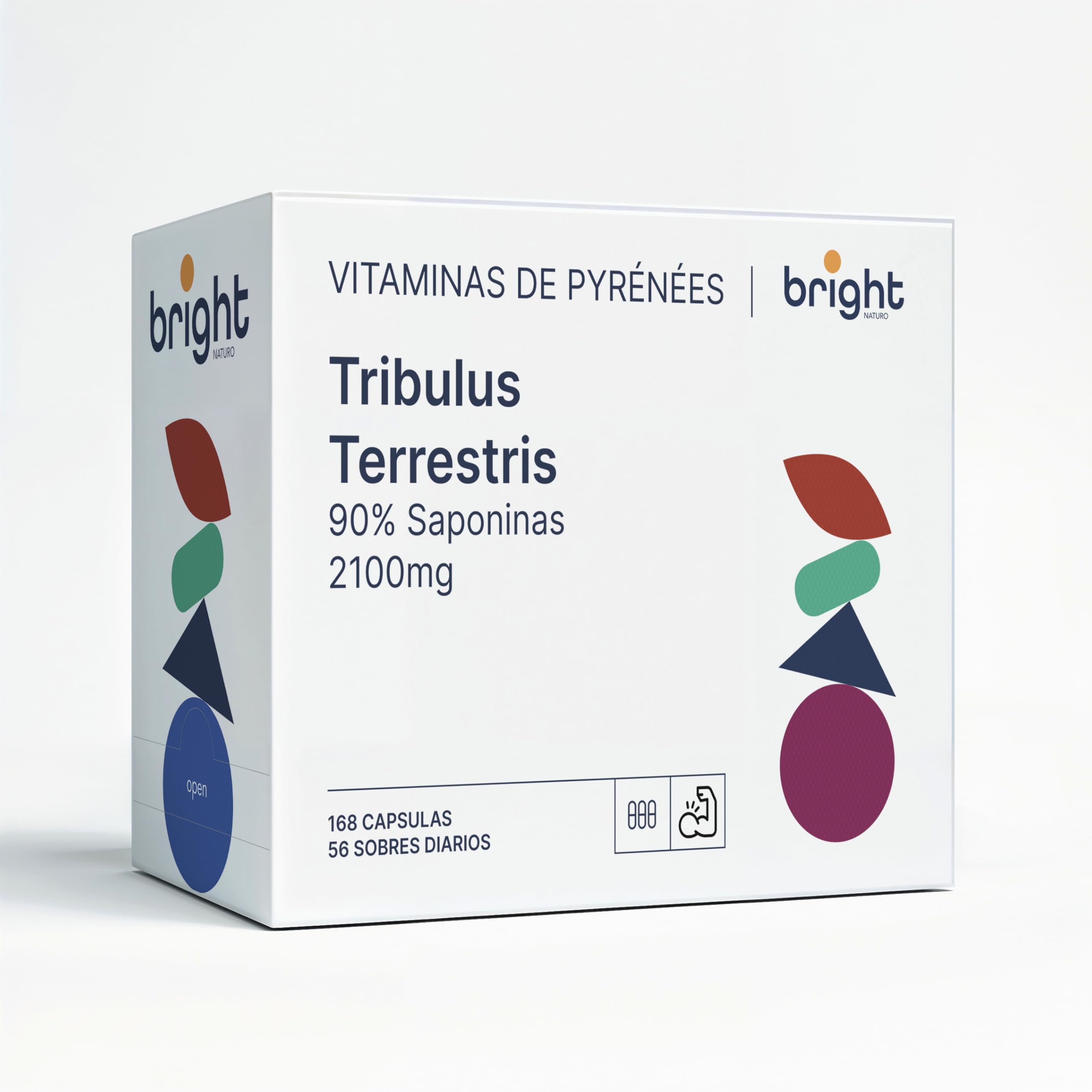 Tribulus Terrestris 2100 mg Puro 90% Saponinas - Energía Resistencia Bienestar Masculino 2 Meses 56 Dosis