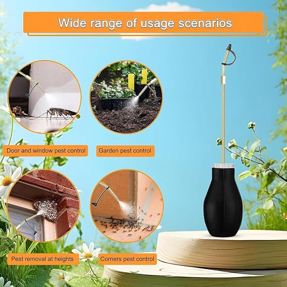 Hand-Held Powder Applicator Powder Sprayer for Diatomaceous Earth and Other Household Powder Applications