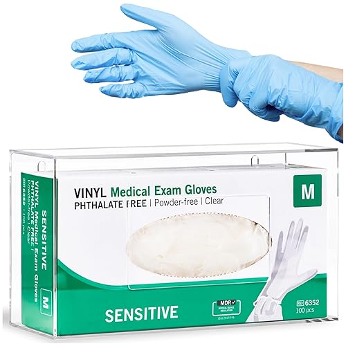 Soporte de pared para dispensador de guantes acrílicos, soporte de pared para guantes y pañuelos faciales, para cocina, armario de limpieza,