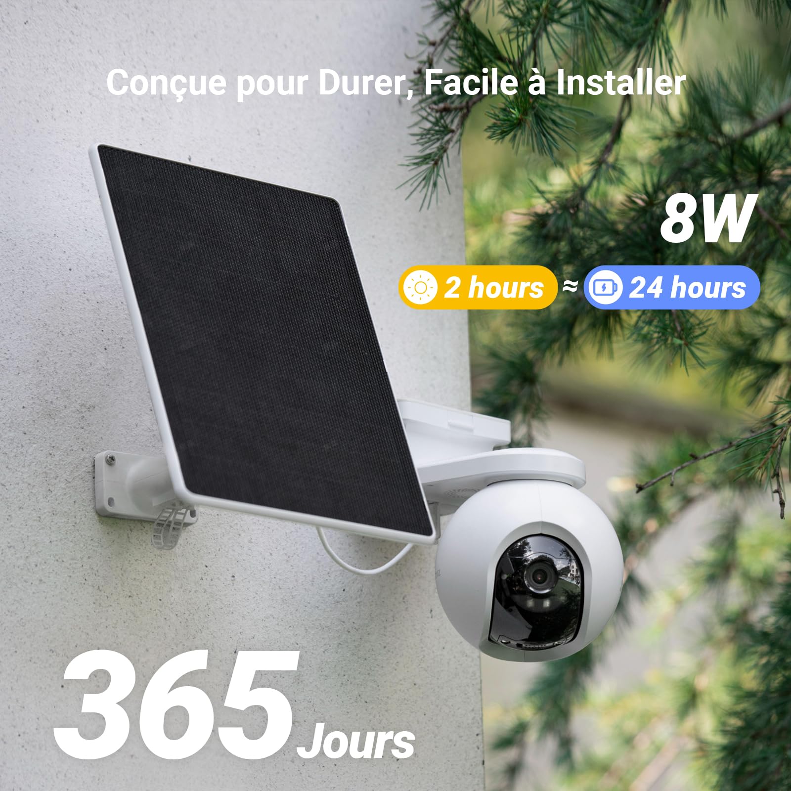 EZVIZ 4G LTE 4K Camera Surveillance WiFi exterieure sans Fil avec Panneau Solaire, 4G/Wi-FI basc.Auto, Mode AOV, Détection 20+ Formes d'animaux, Humaine/véhicule, 360° PTZ, EB8 Pro 4G 8MP Kit