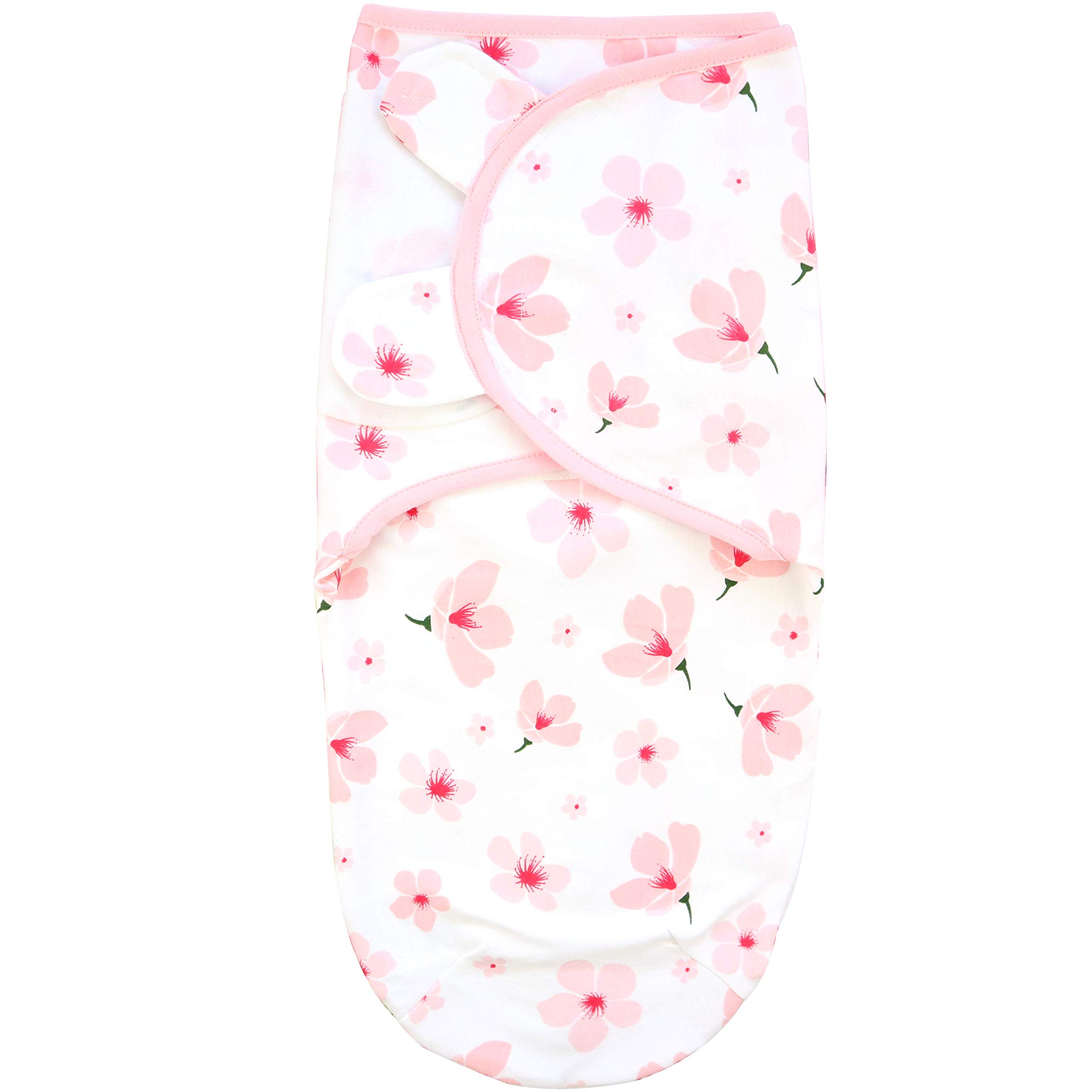 Pucksack Baby 0-3 Monate Baby Decke Pucktuch Baby Für Neugeborene von 0-3 Monate Swaddle Decke aus 100% Bio-Baumwolle (0-3 Monate, 1er Pack Blühen)