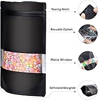 Vista 3 de 5.9"x8.6" 120 piezas Bolsas de Mylar para almacenamiento de alimentos, bolsa a prueba de olores con ventana mate, bolsas de almacenamiento