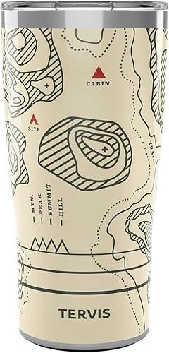 Tervis Explorer Collection Trail Map - Vaso aislante, 20 onzas, acero inoxidable