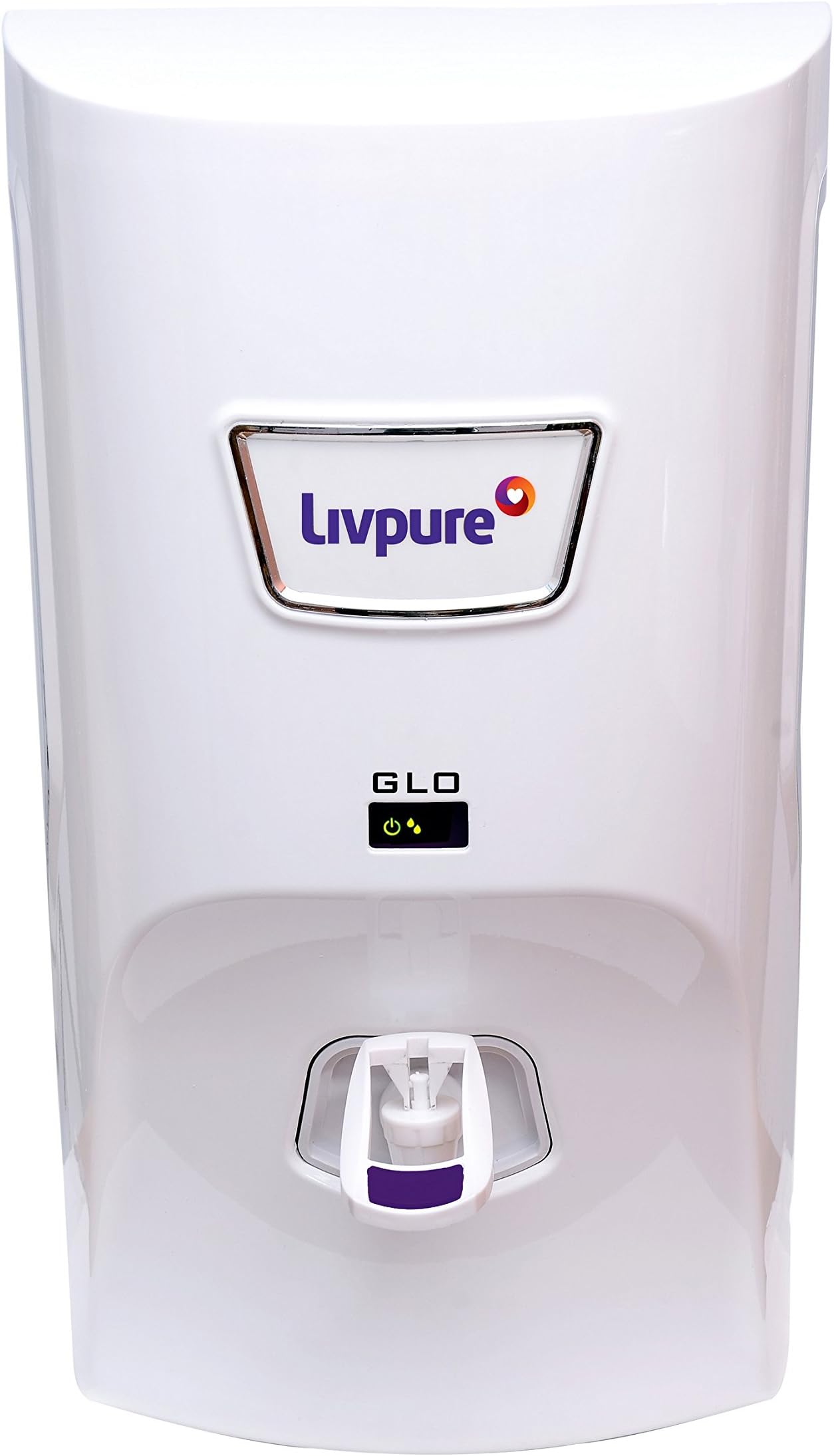 Livpure Glo RO+UV+Mineraliser - 7 L Storage, 15 lph Electric Water Purifier for Home, 6 Stage Advanced Purification, Suitable for Borewell, Tanker, Municipal Water (White)