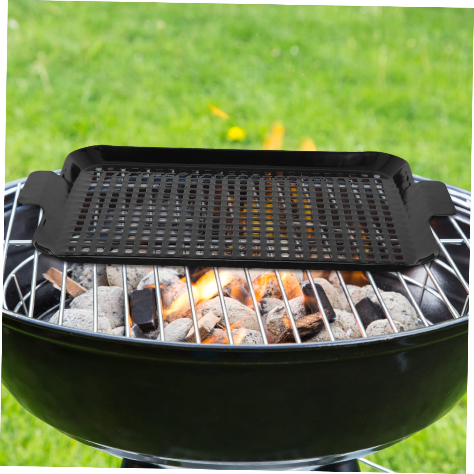 TOYANDONA 2piezas Placa De Parrilla Antiadherente con Agujeros Bandeja Resistente para Hornear para Pescado Carne Camarones y Verduras Exteriores