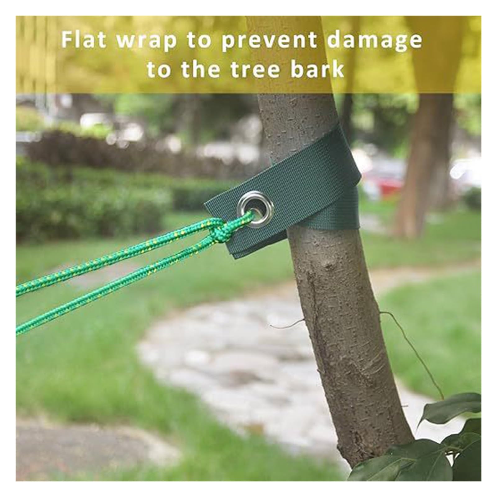 Pflanzen Rankhilfe 1 Set Baumpfahl-Sets, Pfähle und Stützen for Junge Bäume gegen schlechtes Wetter for bepflanzte Riemen, Gartenzubehör(Green Rope)