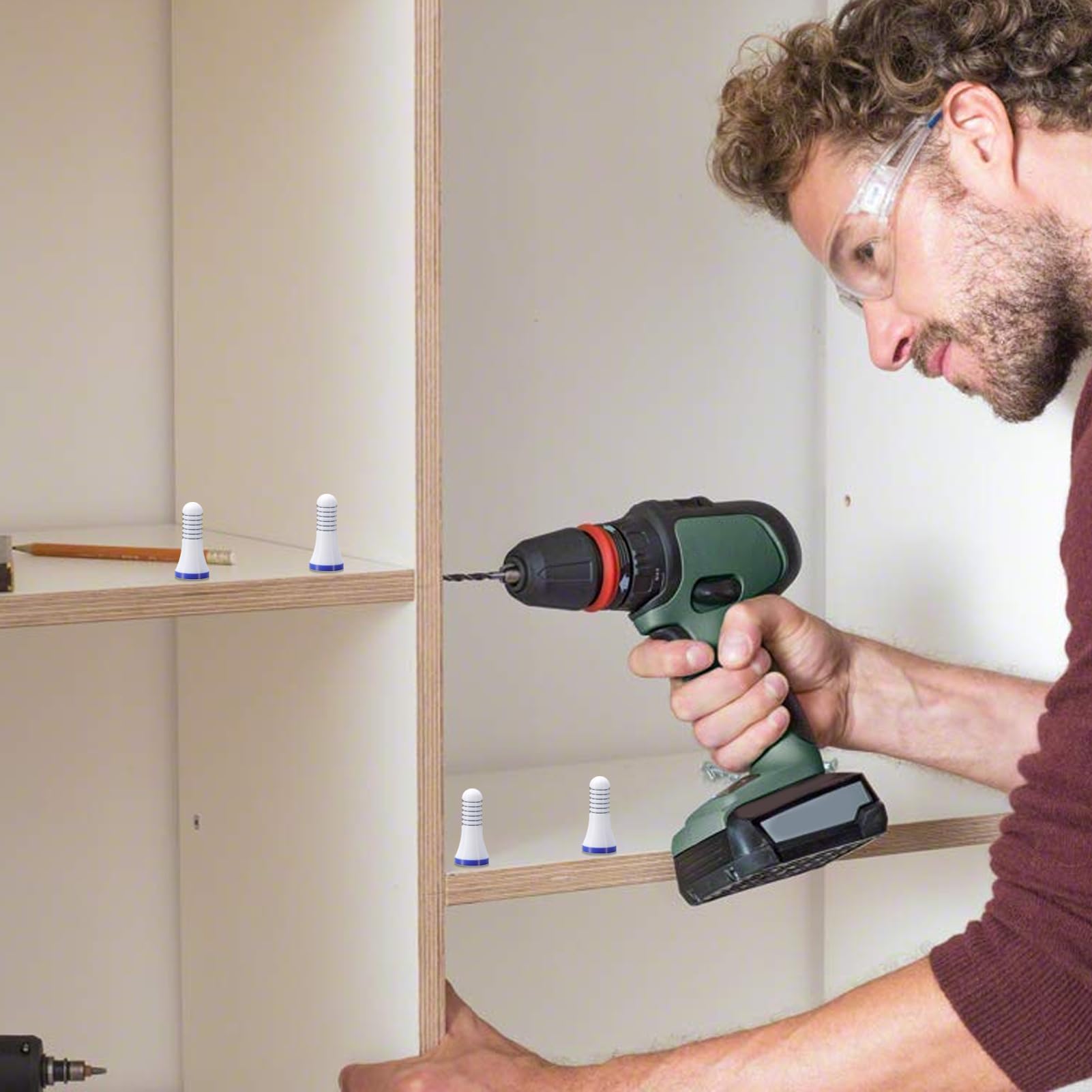 Möbelnivellierer, Ausrichtungslevel 4-teilig für Arbeitsplatte, Präzisions-Niveau, für Renovierung, Rahmen, Elektrizität, Beton und Schrankverlegung