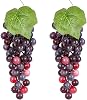 2 Pack Agate Green Grapes Artificial Fruit Simulation Grapes Clusters for Home House Kitchen Party Wedding Wine Decor Still Life Sketches Game Props Photo Props 60 Grains 9 Inches