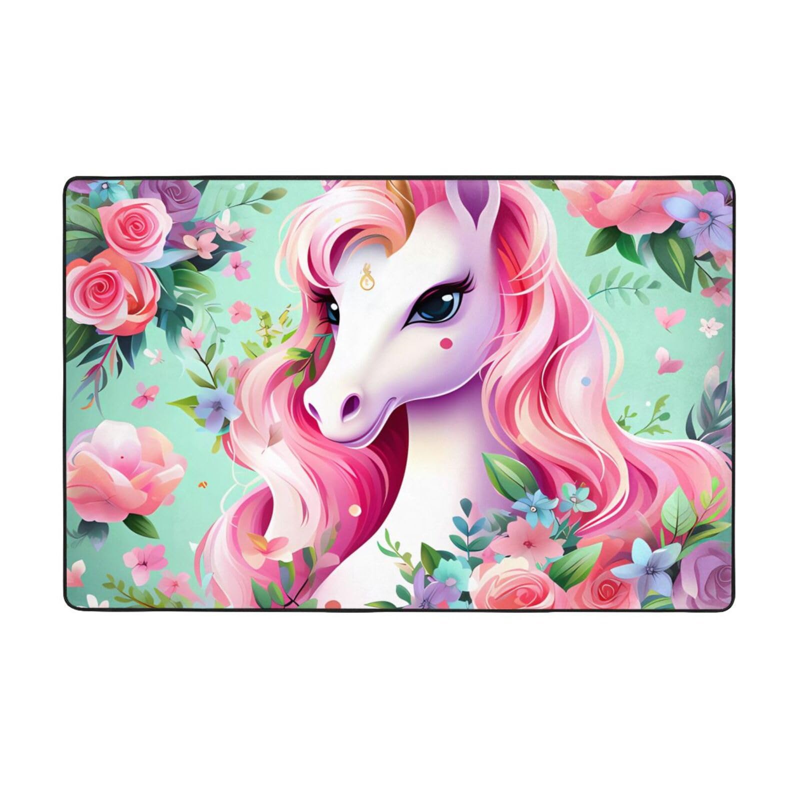 Tapis licorne rose antidérapant idéal pour la cuisine et le bureau