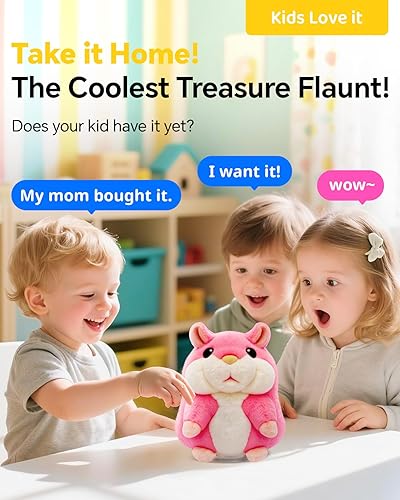 Miniatura 5 de Juguetes al aire libre para niños pequeños de 1 a 3 años, hámster parlante, repite lo que dices, animales de peluche, día del padre, regalos