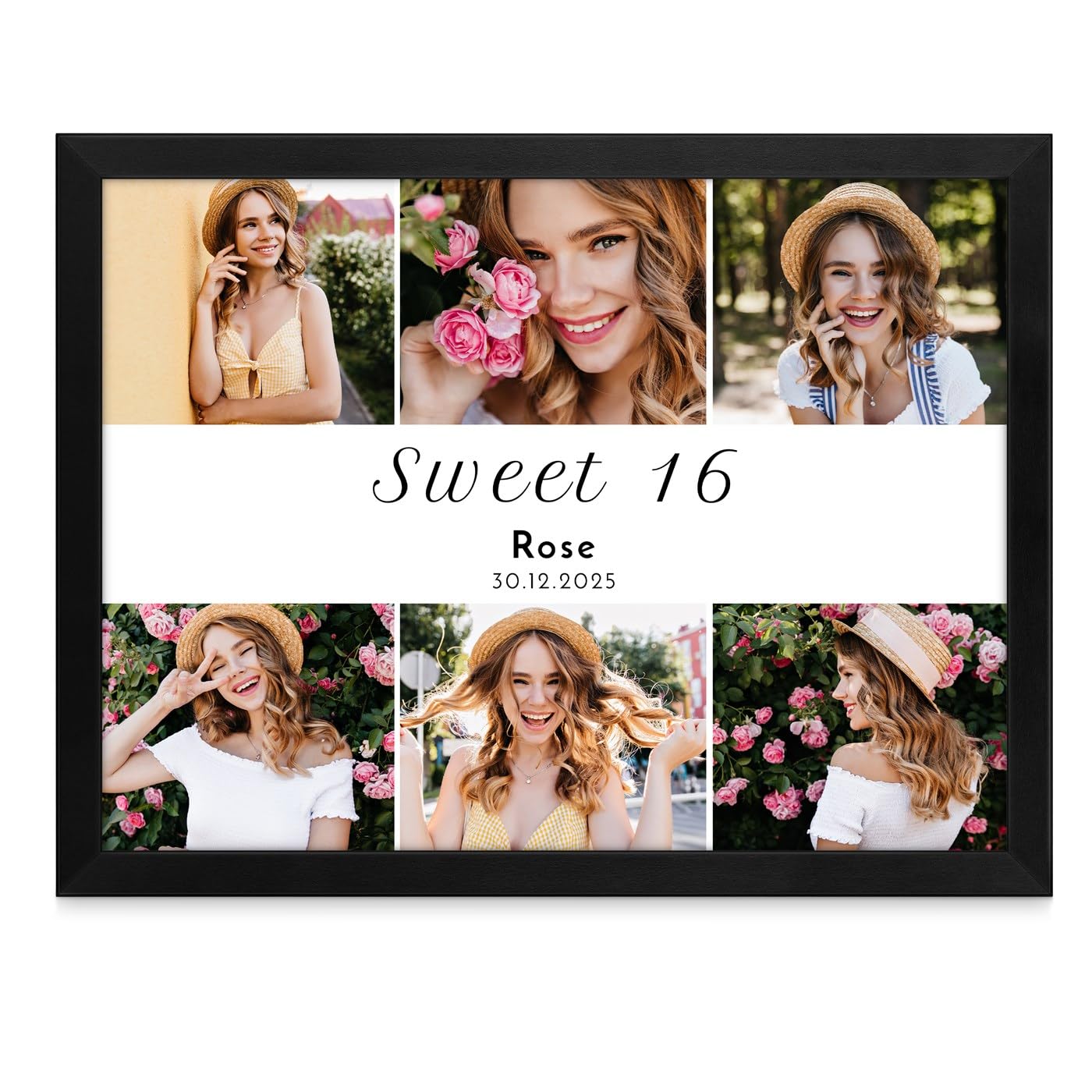 Maverton Girls Birthday Desktop Photo Frame With Stand For Woman - 33 X 43 X 1.5 Personalised Photo Collage For - Prints With Your Photo - Home Decoration For - Customised Picture