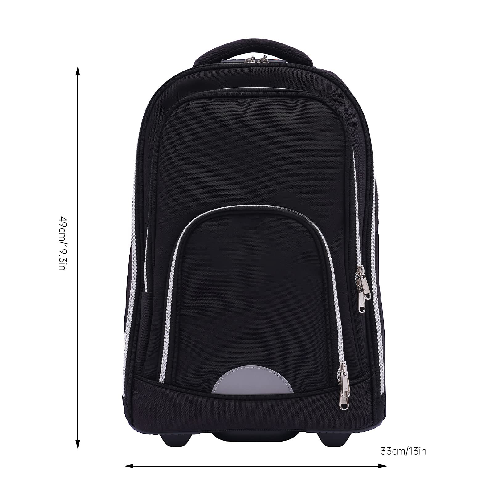 Mochila trolley con ruedas para portátil, mochila grande con ruedas para portátil de 15 pulgadas, bolsa de viaje, mochila de equipaje de mano para viajes/hombres/mujeres-Negro