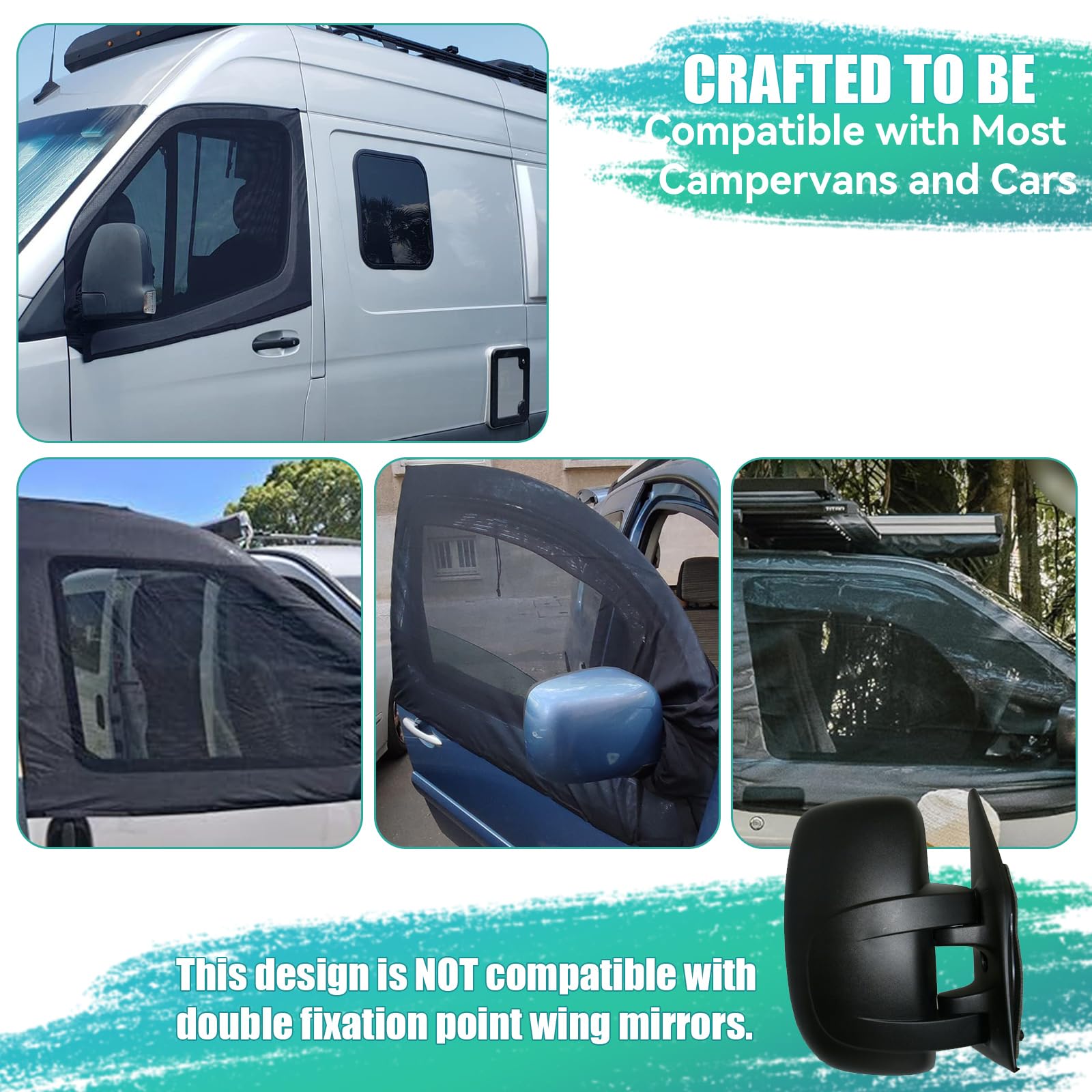 Uniwersalna magnetyczna moskitiera na drzwi wejściowe, magnetyczna moskitiera do okien samochodu T4/T5/T6/T7, Transit, Tourneo, Sprinter