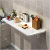 White Folding Computer Desk 60cm 70cm 80cm 90cm 100cm 120cm | Wall Table For Small Spaces Home Office Work | Foldable Kitchen Breakfast Bar Table Wall Mounted, Fold-down Desk(100x30cm)