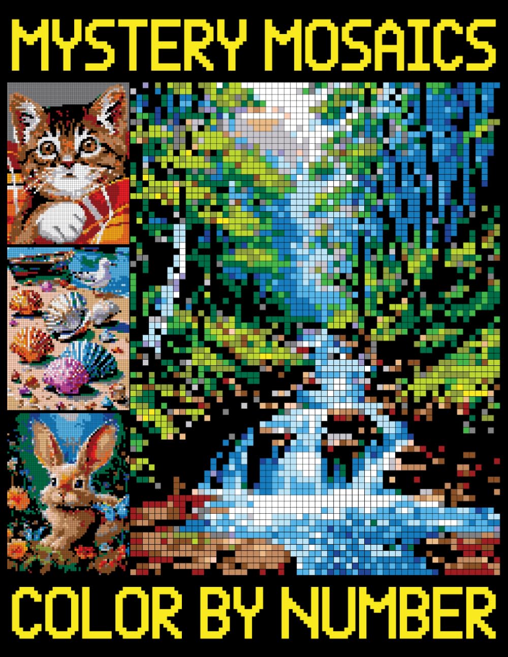 Mystery Mosaic Color By Number: Color Quest Hidden Pictures for Stress Relief & Relaxation, Pixel Art Coloring Book