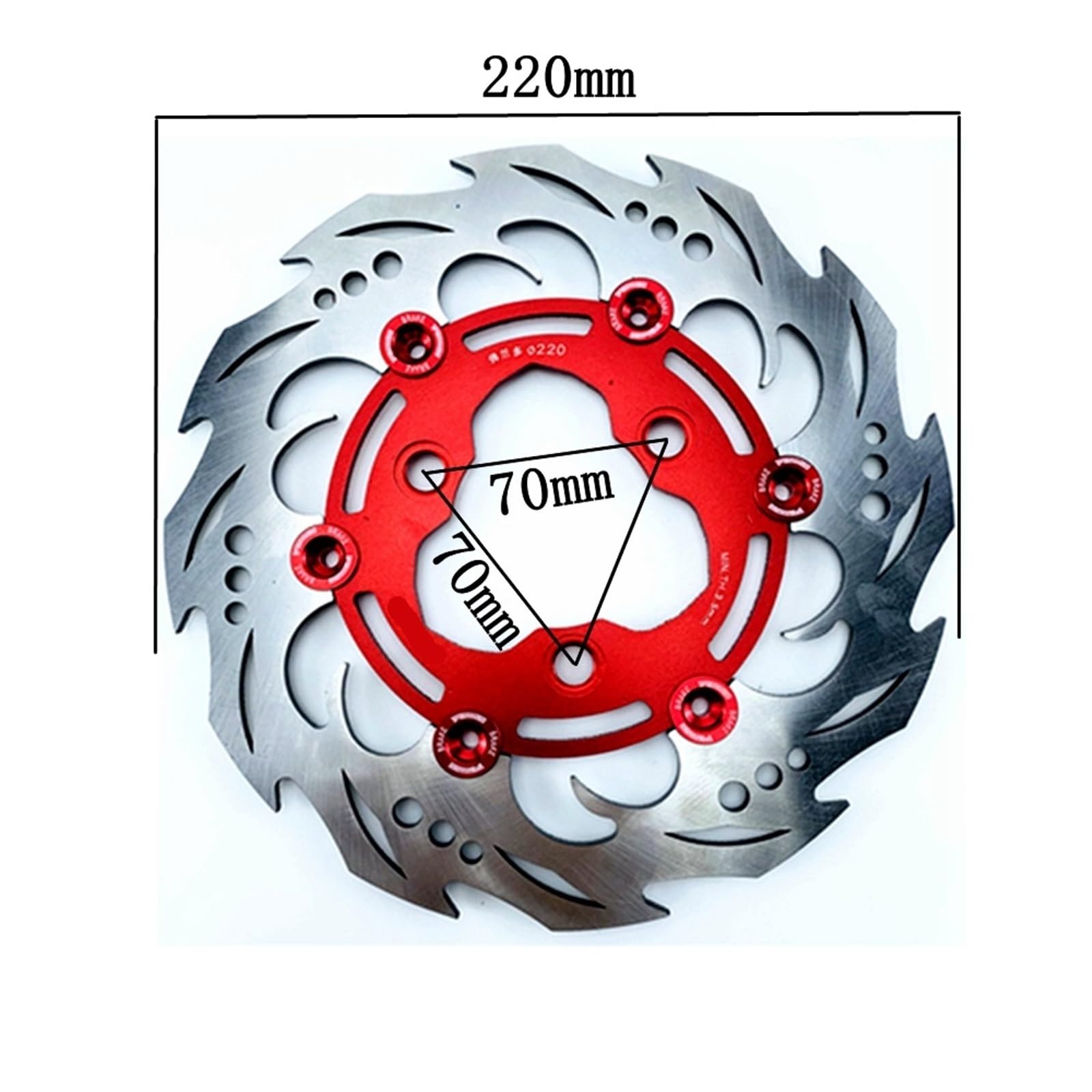 Disco Flottante Universale Per Moto 220mm*70mm Adatto Per Yamaha Aerox Nmax BWS Zuma Force RSZ Adatto Per M3 Niu N1S Ninebot Disco Freno Anteriore Moto(Gold)