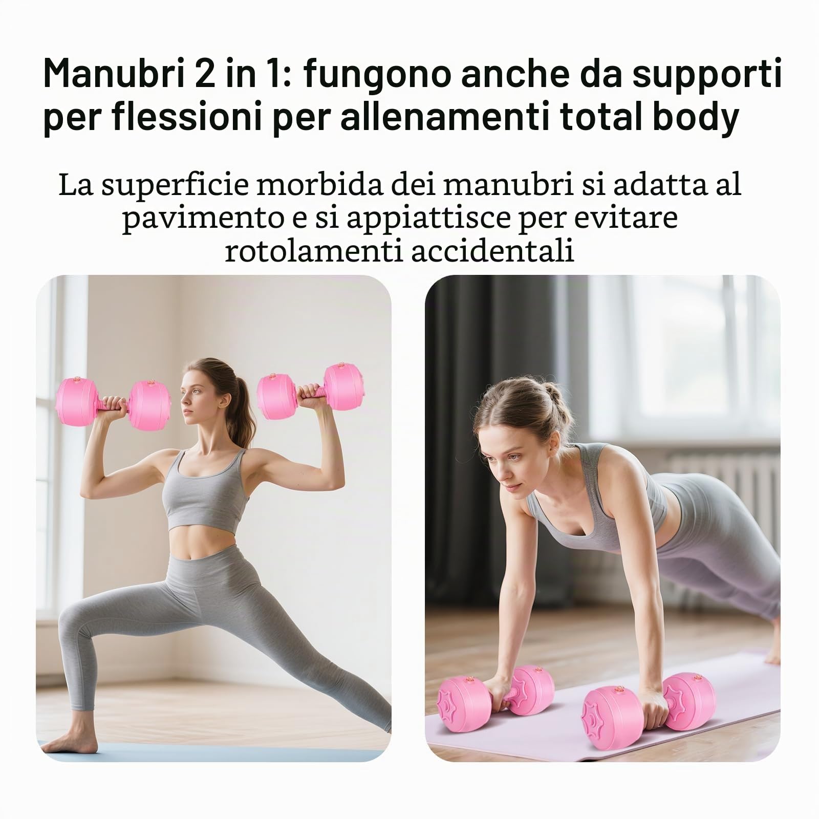 Set di manubri riempiti ad acqua, pesi regolabili 6 kg, in PVC, portatili, pieghevoli, per casa e palestra, fitness, allenamento, allenamento per mani e braccia