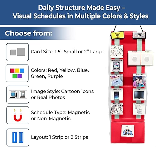 Miniatura 4 de Programa visual para niños 133 tarjetas de plástico duraderas con imágenes y monedas de lazo suave Tabla de rutina diaria y recompensas por tareas