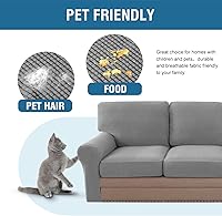 Vista 241 de H.VERSAILTEX Multi-Pieces Sofa Covers Stretch Couch Covers Form Fitted Seats and Back Cushions Covers