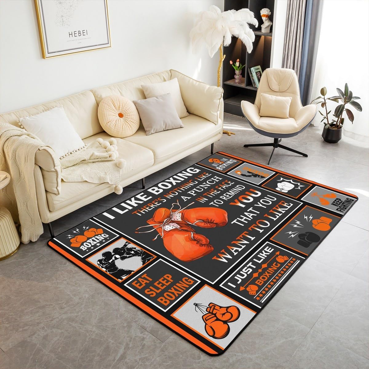 Castle Fairy Wrestling Themed Area Rug 100cm X 150cm X 1cm Sports Players Silhouette Modern Game Non Slip Rug for Living Room Blue Black Gray White Stripes Plaid Indoor Floor Mat for Bedside